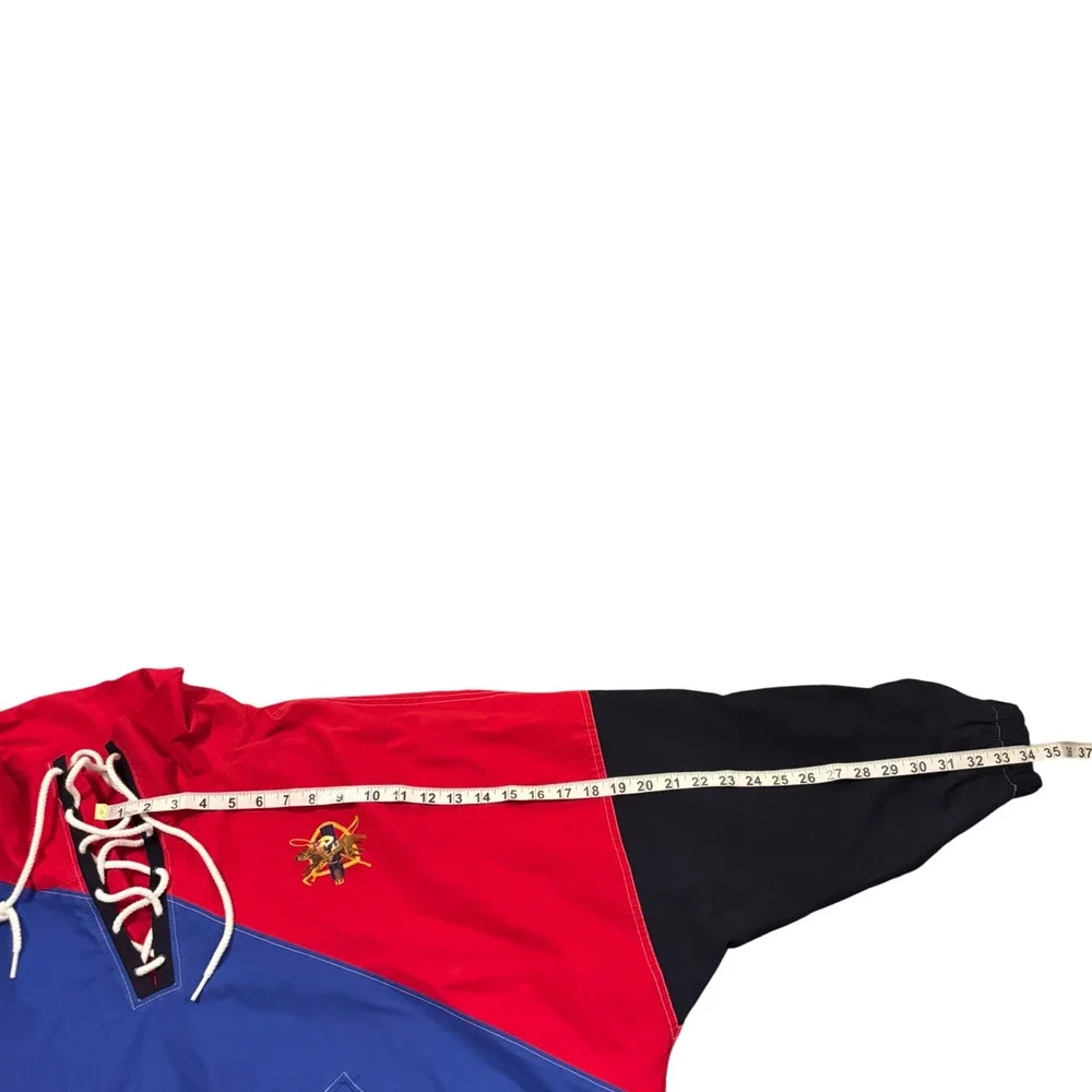 Polo Ralph Lauren Mens XL‎ Colorblock Lace Up Windbreaker Jacket Triple Pony